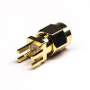 SMA Connector Straight Male Gold Plating 180 Grad Plate Edge Mount