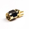 20pcs SMA Connector Straight Male Gold Plating 180 Degree Plate Edge Mount