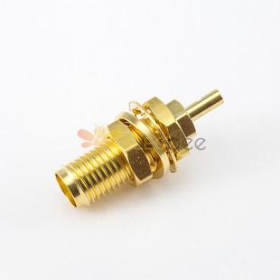SMA Connector Thread Panel Mount Female 180 Degree Front Bulkhead Crimp With Solder for 1.13MM Cable
