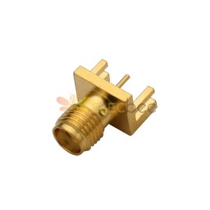 SMA Connector to PCB Edge Mount Female Receptacle 180 Degree Gold Plating