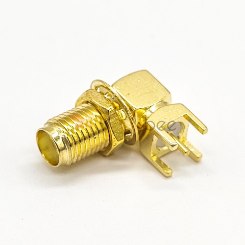 SMA Connector Type Right Angled Female Through Hole for PCB Mount