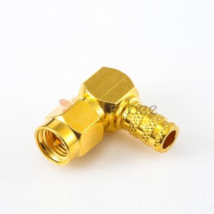 SMA Crimp Connector RG58/RG142/SYV50-3 Male 90 Degree for Cable