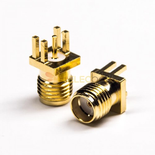 Conector de montaje en borde SMA de 20 piezas, montaje en PCB hembra recto, chapado en oro