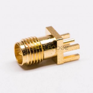 SMA hembra PCB borde de montaje conector RP chapado en oro recto