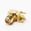 SMA Female 90 Degree RF Connector Gold Plating Through Hole