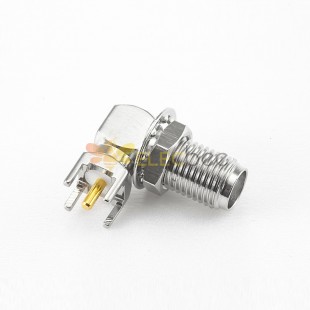 SMA Female Connector PCB Mount 90 Degree DIP Type Front Bulkhead Nickel Plating