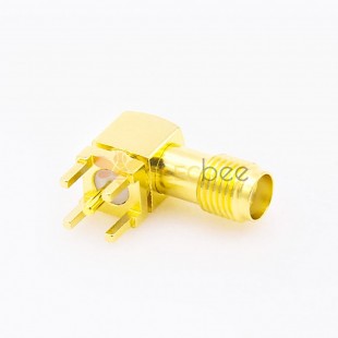 SMA Female Connector PCB Mount Angled DIP type