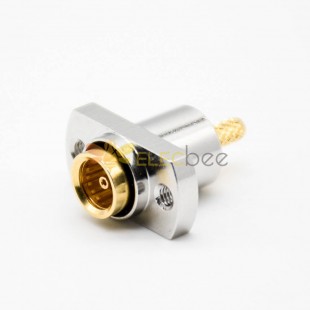 SMA Female Connectors 50Ω Standard Panel Mount 4 Hole Flange Crimp for Cable LMR400 Nickel Platin Straight