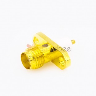 SMA Female Flange Mount Connector 2 Holes for PCB Mount Welding Plate