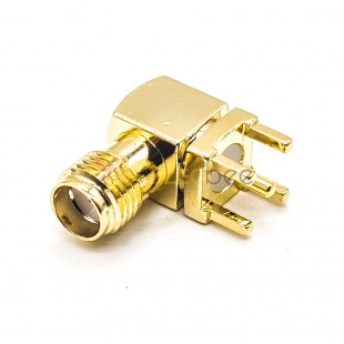SMA Female for PCB Mount Connector Through Hole 90 Degree