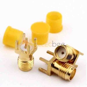 SMA Female For PCB Straight Type Though Hole Connector with Cap