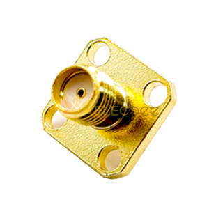 SMA Female Panel Mount Connector Female Straight 4 Holes Flange Solder Cup per cavo
