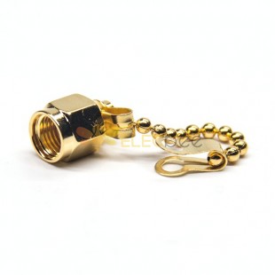 Dustproof SMA Cap with Chain Gold Plating