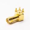 SMA Female PCB Mount Gold Plating Right Angled Through Hole