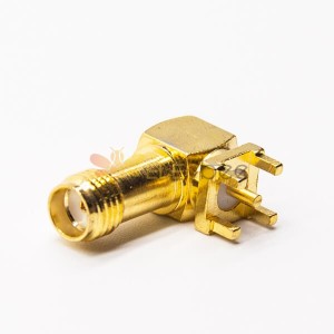 20 peças SMA Fêmea montagem PCB folheado a ouro em ângulo reto através do orifício