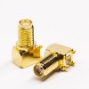 SMA Female PCB Right Angle Connector Gold Plating Through Hole