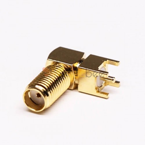 SMA Female Right Angle Connector Through Hole for PCB Mount