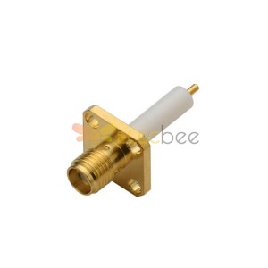 SMA Female Straight 4Hole Flange Receptacle with Extended PTFE