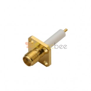 SMA Female Straight 4Hole Flange Receptacle with Extended PTFE 3mm