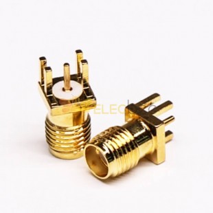 20pcs SMA Female Straight PCB RF Connector DIP Type Gold Plating