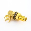 SMA Front Bulkhead Waterproof Connector Female Angled DIP Type