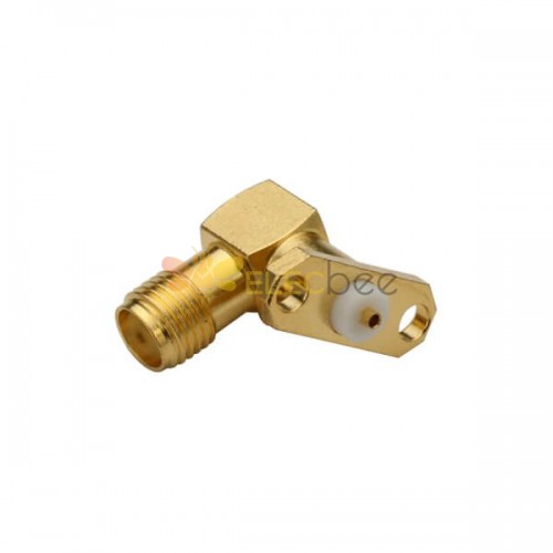 Conector de montaje en chasis 20 piezas SMA hembra de 2 agujeros chapado en oro