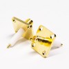 20 Stück SMA-Klinkenstecker, 4-Loch-Flansch, vergoldet, für Schalttafelmontage mit erweitertem PTFE (kundenspezifisch)