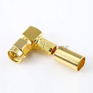 SMA Male Cable Connector 90 Degree Crimp for 4D-FB/LMR240