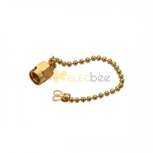 20pcs SMA Male Dust Cap with steel Chain Gold Plated