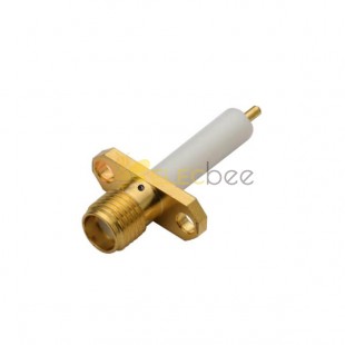 SMA Micro Coaxial Connector 2Hole Flange Straight Jack pour Panel Mount with Extended PTFE