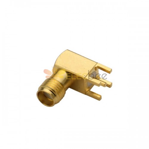 Conector PCB 20 piezas SMA R/A Jack tipo orificio pasante cobre con chapado en oro