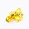 SMA Right Angle Connector Female 4 Holes Flange Welding Plate for PCB Mount Mount
