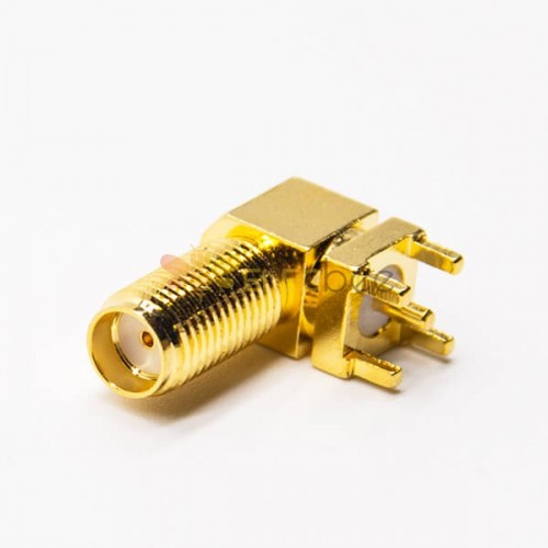 SMA Right Angle Female Connector Through Hole for PCB Munt