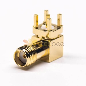 SMA Right Angle PCB Soquete Receptacle Através hole gold plating