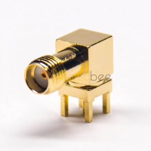 20pcs SMA Right Angle PCB Socket Receptacle Through Hole Gold Plating