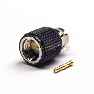 SMA RP Male Connector Female Pin Black Plastic Shell Solder Type Nickel Plating