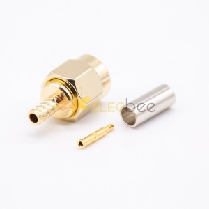 20pcs SMA Straight Cable Plug Crimp Type for Cable Gold Plating