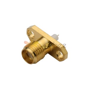 SMA Straight Connector Gold Plated Jack 2 Hole Flange with Extended PTFE