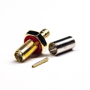 SMA Straight Female Connector Crimp Type Waterproof Gold Type