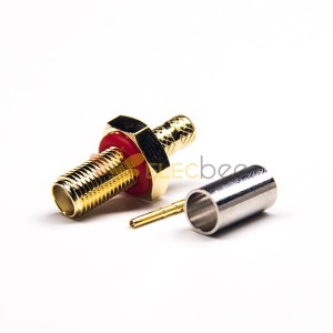 20pcs SMA Straight Female Connector Crimp Type Waterproof Gold Type
