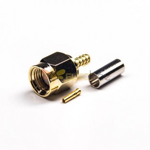 RP macho SMA conector recto hembra pin prensado tipo de oro chapado para RG316