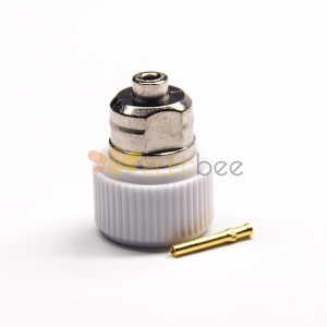 20pcs SMA RP Male Connector Straight Solder Type Nickel Plating White Plastic Shell