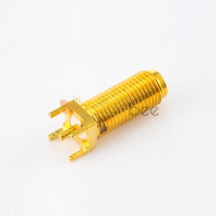 Straight DIP Type SMA Connector Female PCB Mount Front Bulkhead