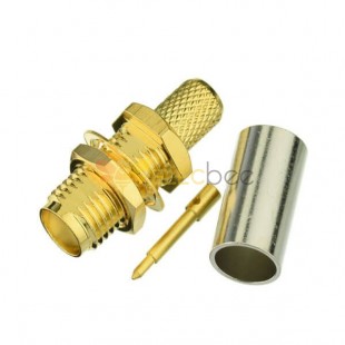 RP-SMA Female Connectors Straight Crimp Type for Cable LMR195 RG58