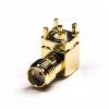 20pcs Through Hole SMA Connector Jack Right Angled Gold Plating 50 Ohm PCB Mount