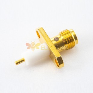 Welding Plate PCB Mount SMA Connector Female 180 Degree 2 Holes Flange