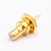 SMB 180 Degree Connector Female with Thread Solder Type for Cable