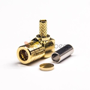 SMB Coaxial Connector 90 Degree Male Crimp Type for Coaxial Cable
