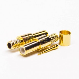 20pcs SMB Female Crimp Connector 180 Degree for Cable Gold Plating