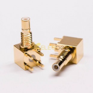 Conector de ángulo recto hembra smb de 20 piezas chapado en oro para montaje en PCB